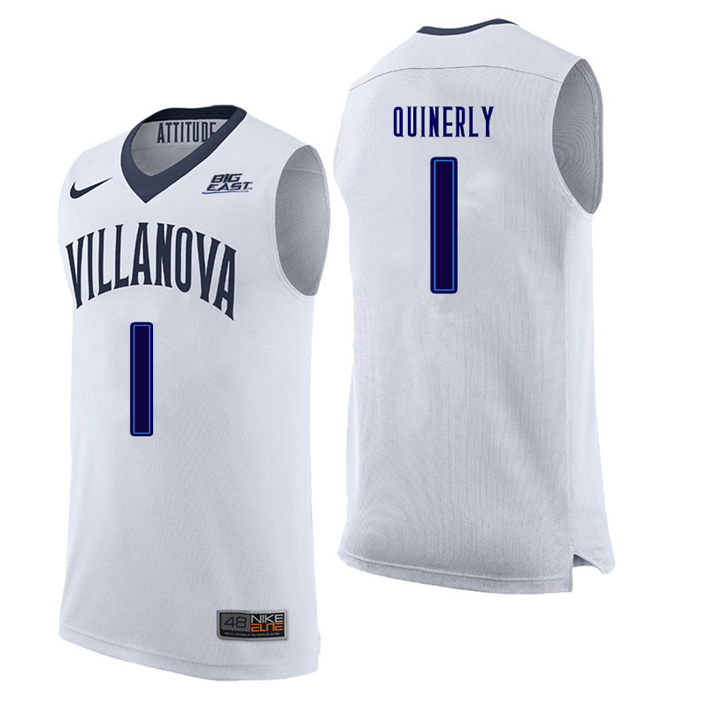 Men #1 Jahvon Quinerly Villanova Wildcats College Basketball Jerseys Sale-White - Click Image to Close